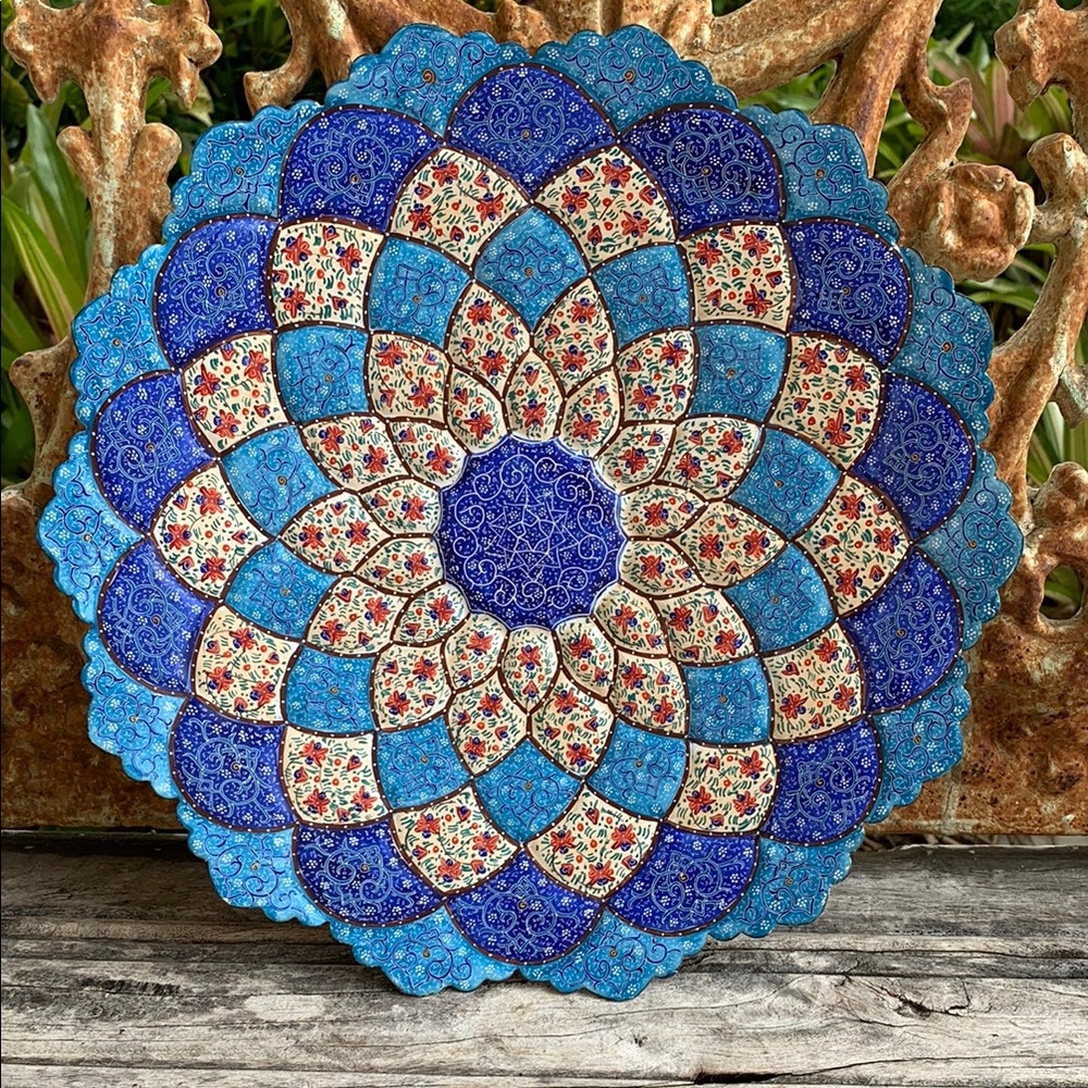 Intricate Mandala Metal Decorative Plate Wall Decor